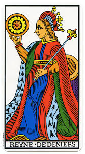 3 Astuces pour interpréter les cartes habillées Tarot de Marseille 4 Reine de deniers