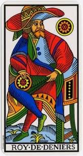 3 Astuces pour interpréter les cartes habillées Tarot de Marseille 1 cartes habillées - roi de deniers