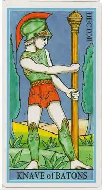 valet-batons tarot de la roue de dame fortune