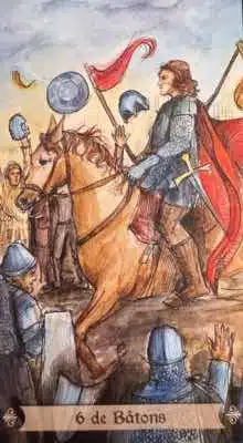 Le nombre 6 dans les Cartes Numérotées du Tarot 9 Tarot arthurien 6 de bâtons