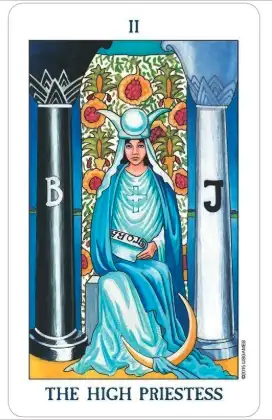 Radiant-rider-waite-papesse Papesse dans le rider waite